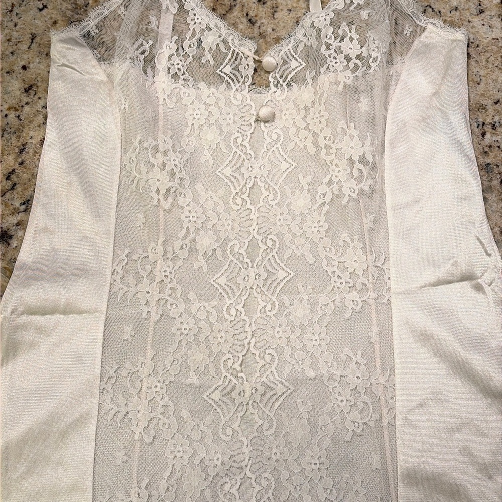 Vintage Vanity Fair Lace Panel Chemise in Cream - Picture 2 of 9